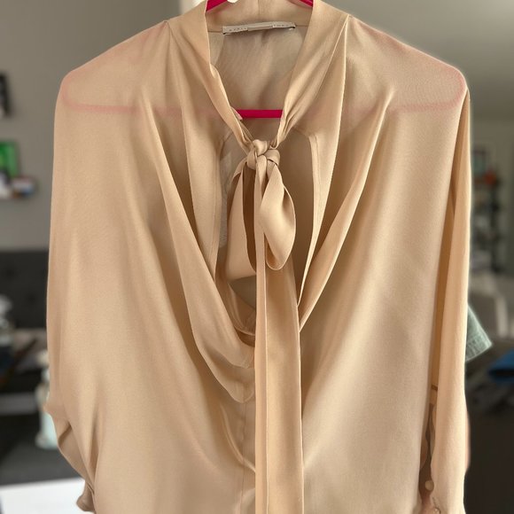 Stella McCartney cream top with button sleeve details - Picture 1 of 4